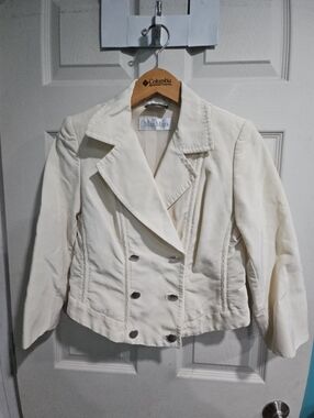 Vintage MaxMara Cream Double-Breasted Blazer Jacket